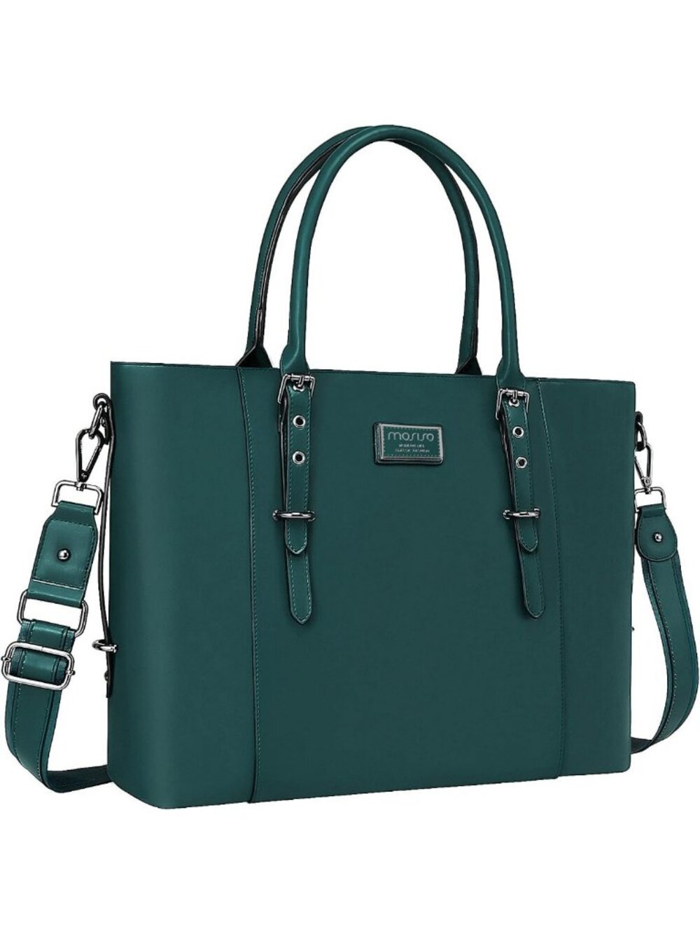 Stylish 17.3" PU Leather Laptop Tote Bag for Women - Versatile Shoulder Bag